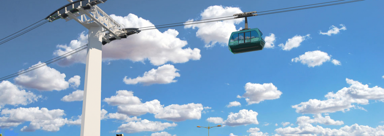 Projection du téléphérique côté Saint-Laurent